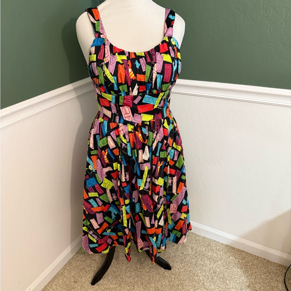 Disney Parks Monsters Inc Doors Print Fit & Flare Dress — Size Large